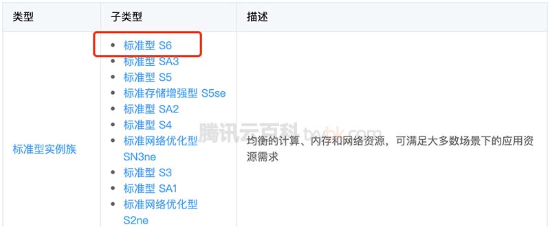 腾讯云服务器标准型S6实例