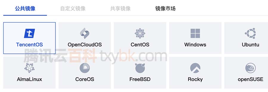 腾讯云服务器CVM公共镜像