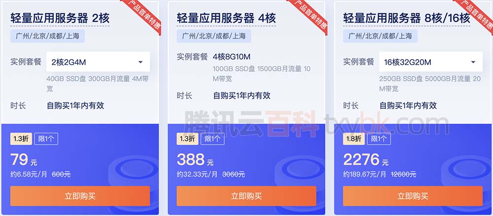2022腾讯云轻量应用服务器12月优惠价格表