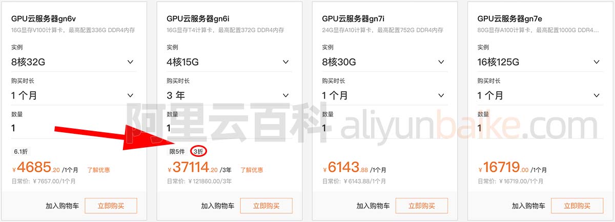 阿里云GPU服务器优惠价格表