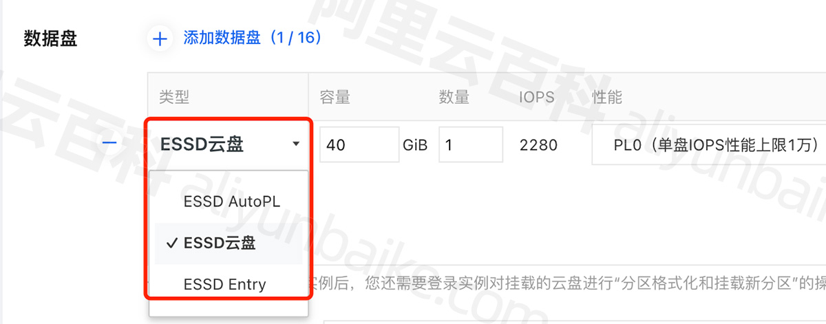 阿里云数据盘类型