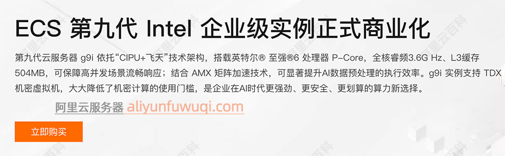 阿里云ECS第九代Intel企业级实例正式商业化