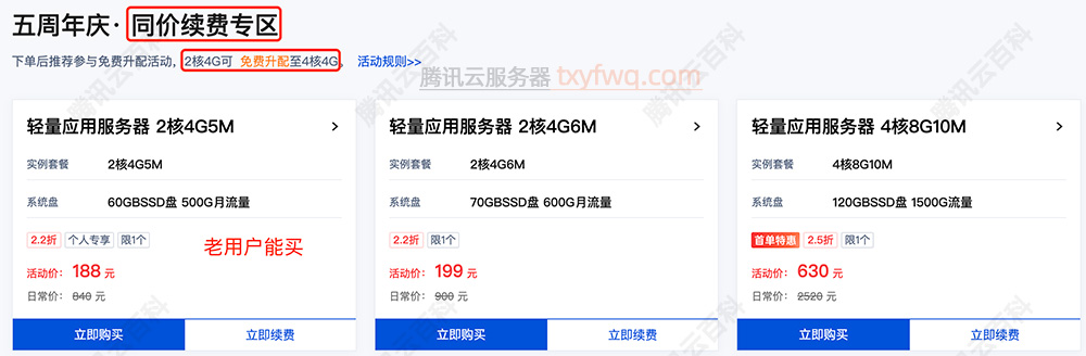 轻量优惠：新老同享、续费同价