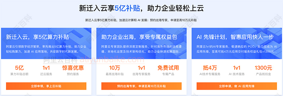 阿里云企业上云补贴2025年最新优惠