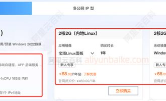 阿里云轻量应用服务器200M详细介绍：优惠价格68元一年